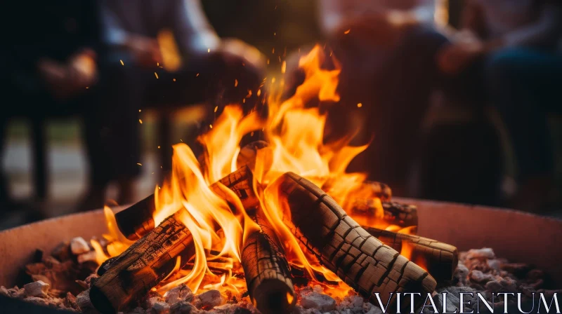AI ART Bonfire Scene - Nature's Warmth and Light