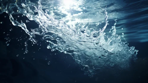 Dark Blue Water Splash - 3D Rendering