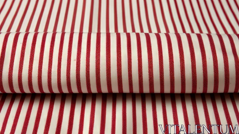 Elegant Red and White Striped Cotton Fabric Texture AI Image
