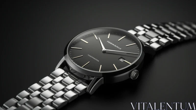 Elegant Wristwatch Close-up AI Image