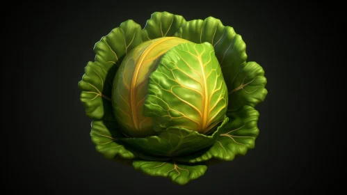 Green Cabbage Photography - Fresh Vegetable Image