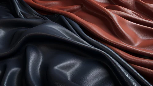 Luxurious Folded Fabric in Deep Blue and Rich Brown