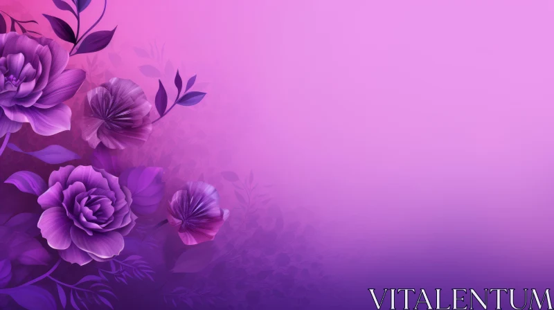 AI ART Pink to Purple Floral Background