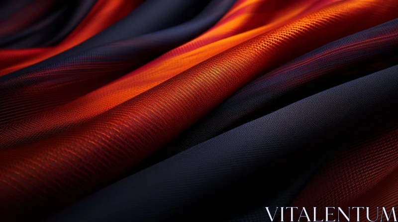 Silky Black and Red Fabric Close-Up AI Image