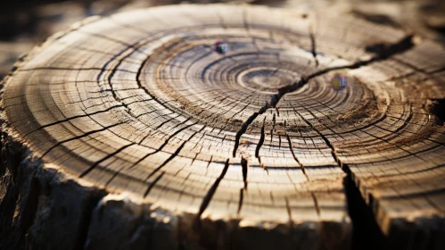 Weathered Tree Stump Texture Close-Up