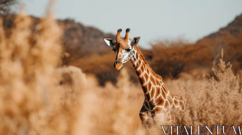 Majestic Giraffe in Natural Habitat AI Image