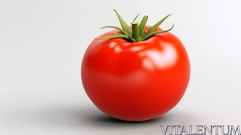 Red Tomato on White Background AI Image