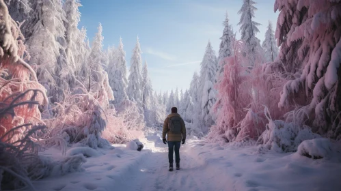 Winter Forest Hiking - Serene Snowy Path Journey
