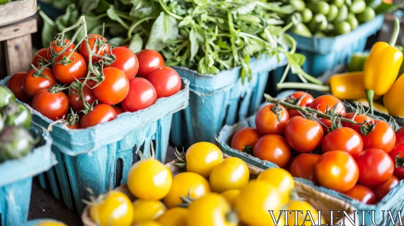 AI ART Fresh Vegetables at Farmers Market - Colorful Display