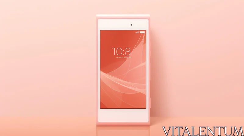 Pink Smartphone with White Screen - Time 10:08 AI Image