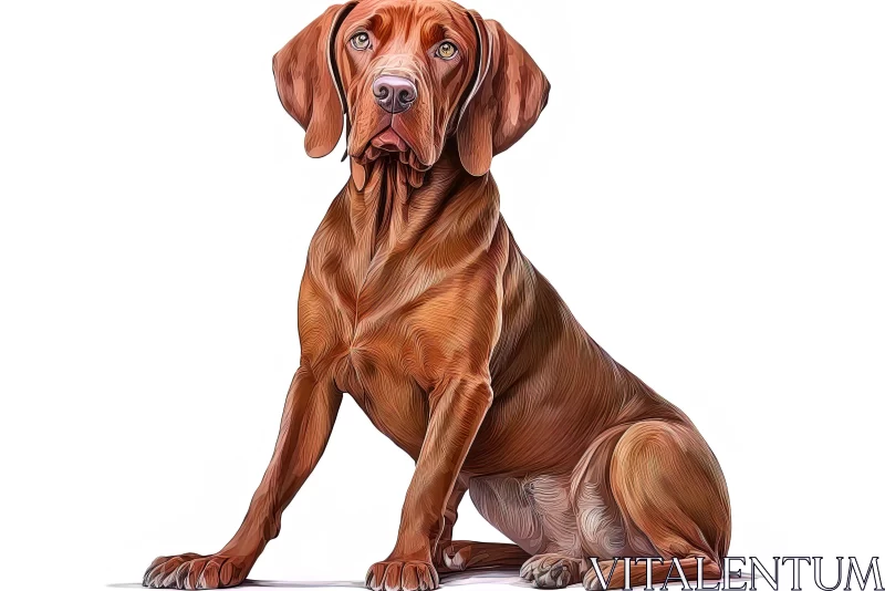 Brown Dog Drawing | Photorealistic Artwork AI Image