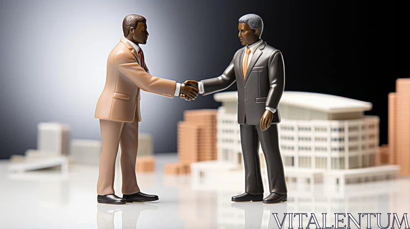 AI ART Professional Businessmen Handshake 3D Rendering