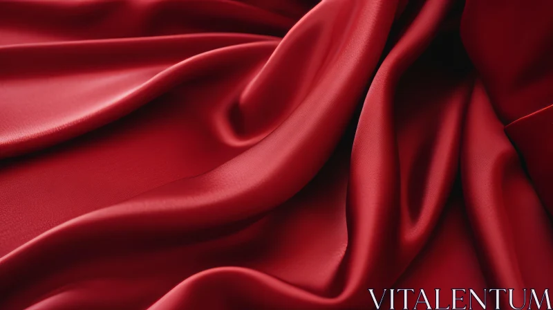 AI ART Red Silk Fabric Close-Up | Luxury and Elegance