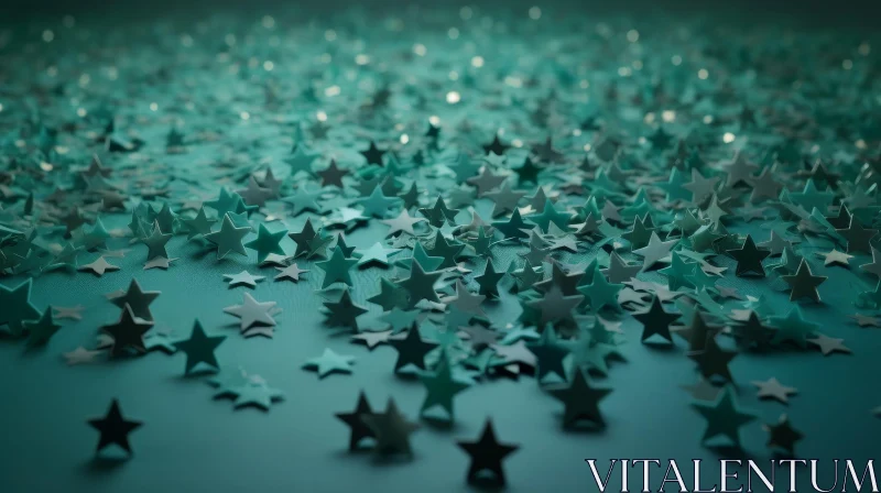 Turquoise Stars Background - 3D Rendering AI Image