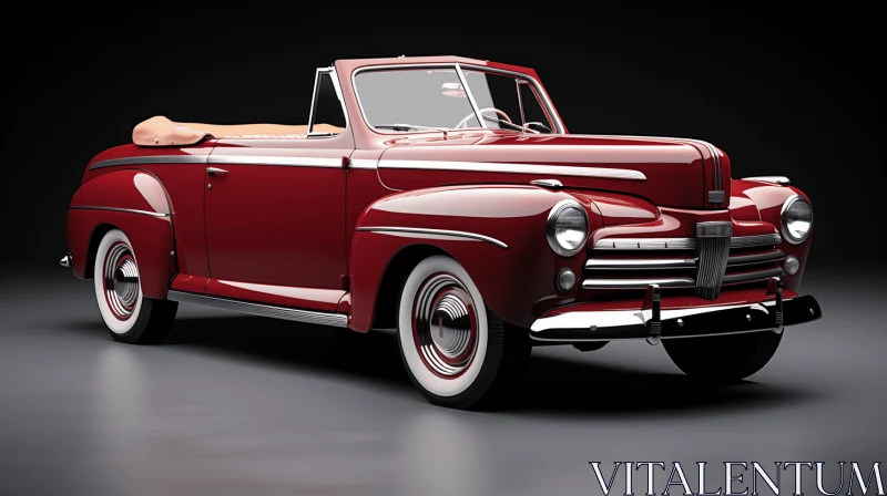 Vintage Ford Convertible Car - 3D Rendering with Realistic Detailing AI Image