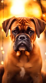 Brown Boxer Dog Portrait - Serious Expression Close-up