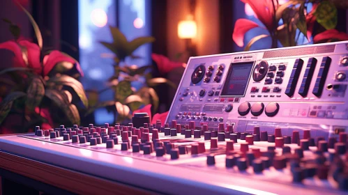 Creative Mixing Console in Recording Studio