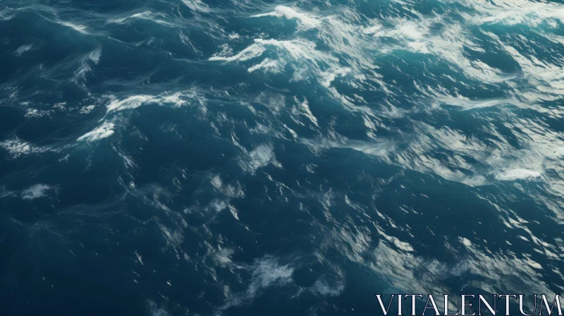 Deep Blue Waves - 3D Ocean Rendering AI Image