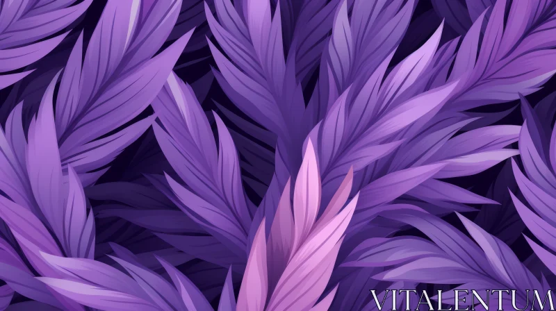 Exquisite Purple and Pink Tropical Leaves Illustration AI Image