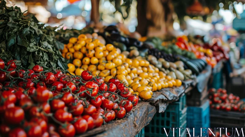 Fresh Produce Market Stall Close-Up AI Image