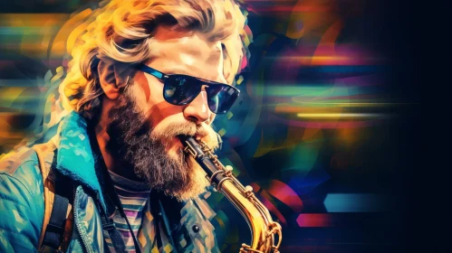 Saxophone Performance with Man in Sunglasses