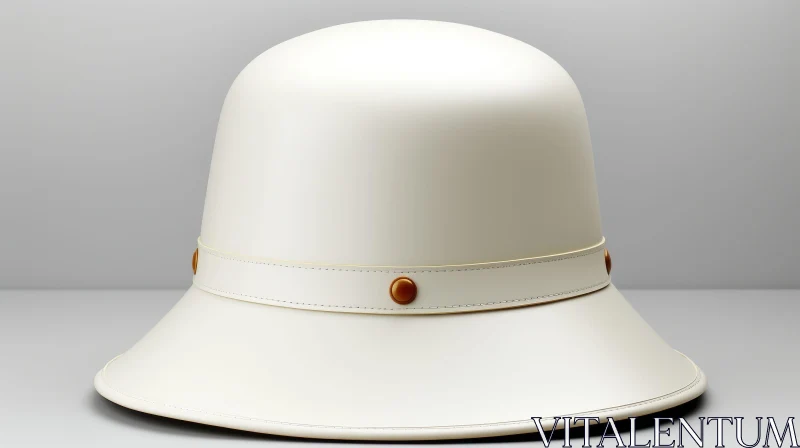AI ART White Pith Helmet 3D Render - Minimalist Design