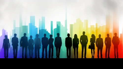 Diverse Group of People Vector Illustration in City Setting