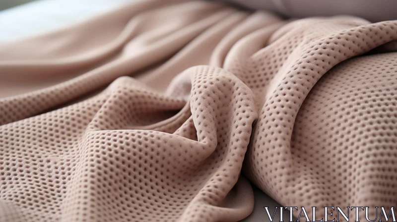 Elegant Beige Fabric with Honeycomb Pattern AI Image