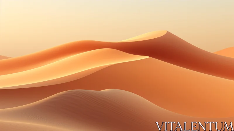 Golden Sand Dunes Desert Landscape AI Image