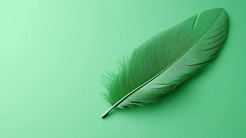 Green Feather Illustration on Background