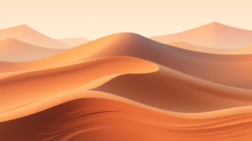 Tranquil Desert Landscape with Golden Sand Dunes