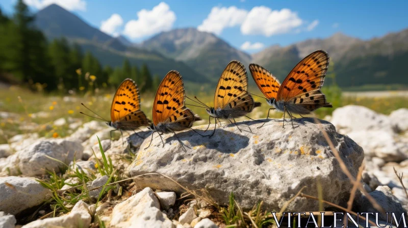 Butterflies in Dolomite Mountains - Natural Beauty Captured AI Image