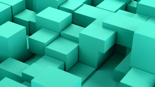 Green Cubes Abstract Geometric Background