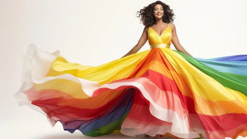 Rainbow Dress Fashion Portrait
