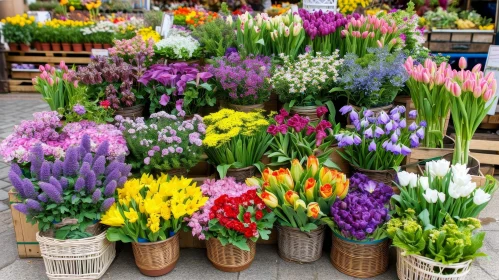 Blooming Flower Market Scene
