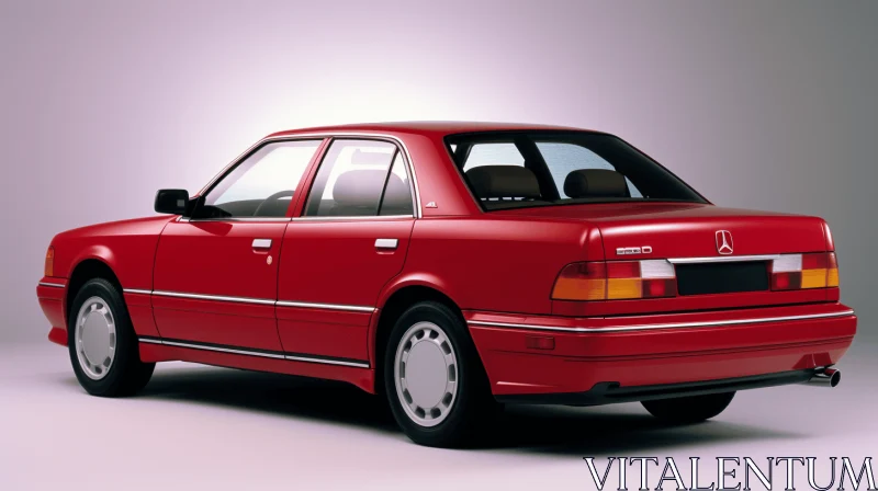 Elegant Red Car with White Stripe | Vaporwave Style AI Image