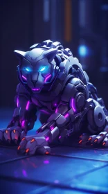 Robotic Panther Digital Painting