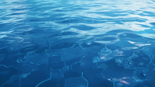 Tranquil Water Surface with Sun Reflections