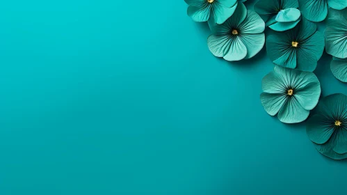 Turquoise Blue Floral Background