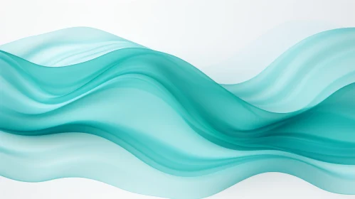 Turquoise Silk Cloth Wave Pattern Design Element