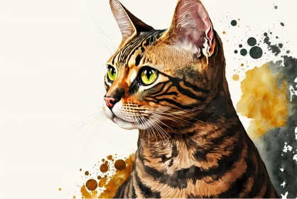 Bengal Cat Painting: Captivating Digital Art Techniques