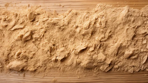 Brown Sugar Crystals on Wooden Table - Close-up Texture