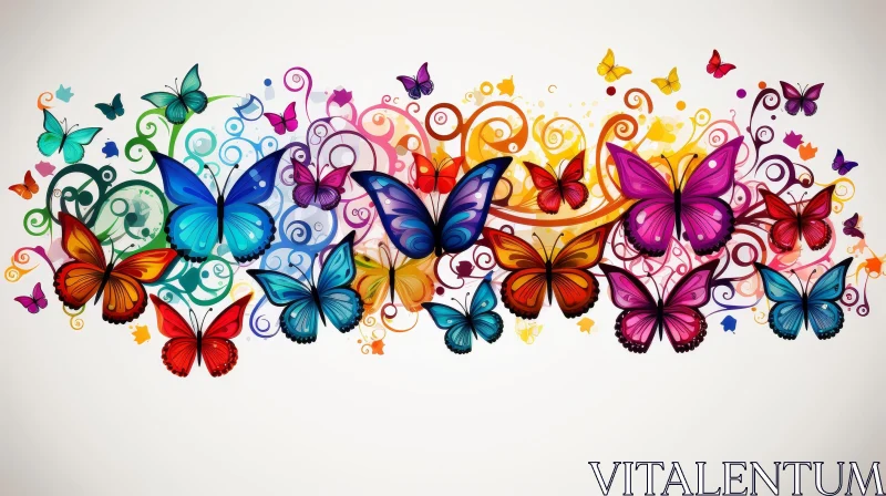 AI ART Colorful Butterfly Flight Image