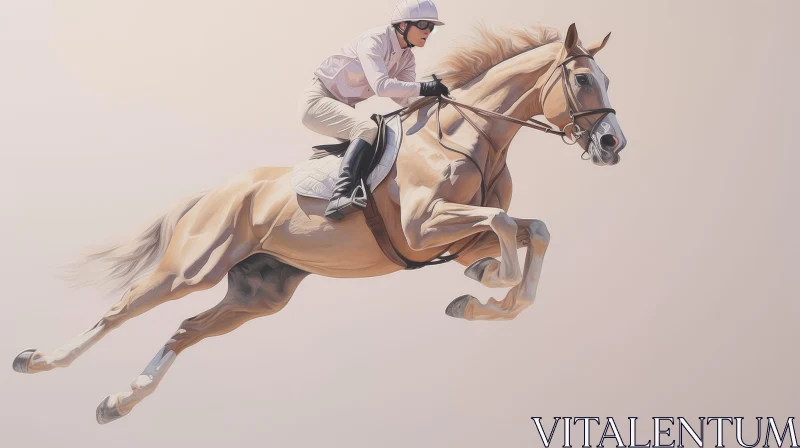Exciting Horseback Riding Jump - Action Shot AI Image