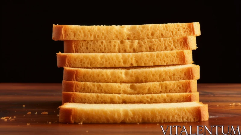 Golden Brown Toasted Bread Stack AI Image