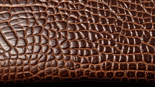 Luxurious Brown Crocodile Leather Texture Close-Up