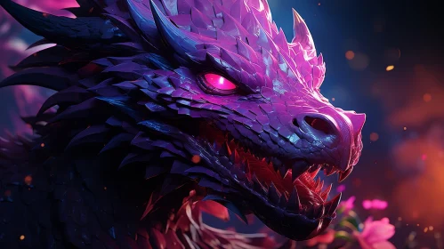 Purple Dragon Digital Painting