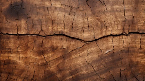 Dark Brown Cracked Wooden Surface Close-Up