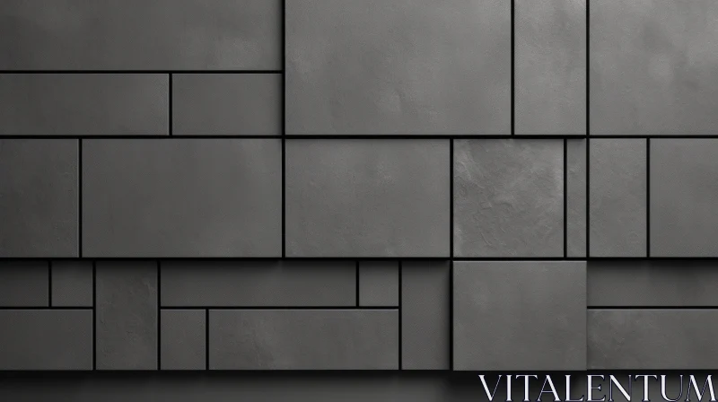 Dark Gray Slate Wall 3D Rendering - Contemporary Texture Design AI Image