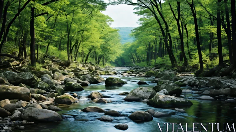 Enchanting Forest Landscape with River | Nature Scene AI Image